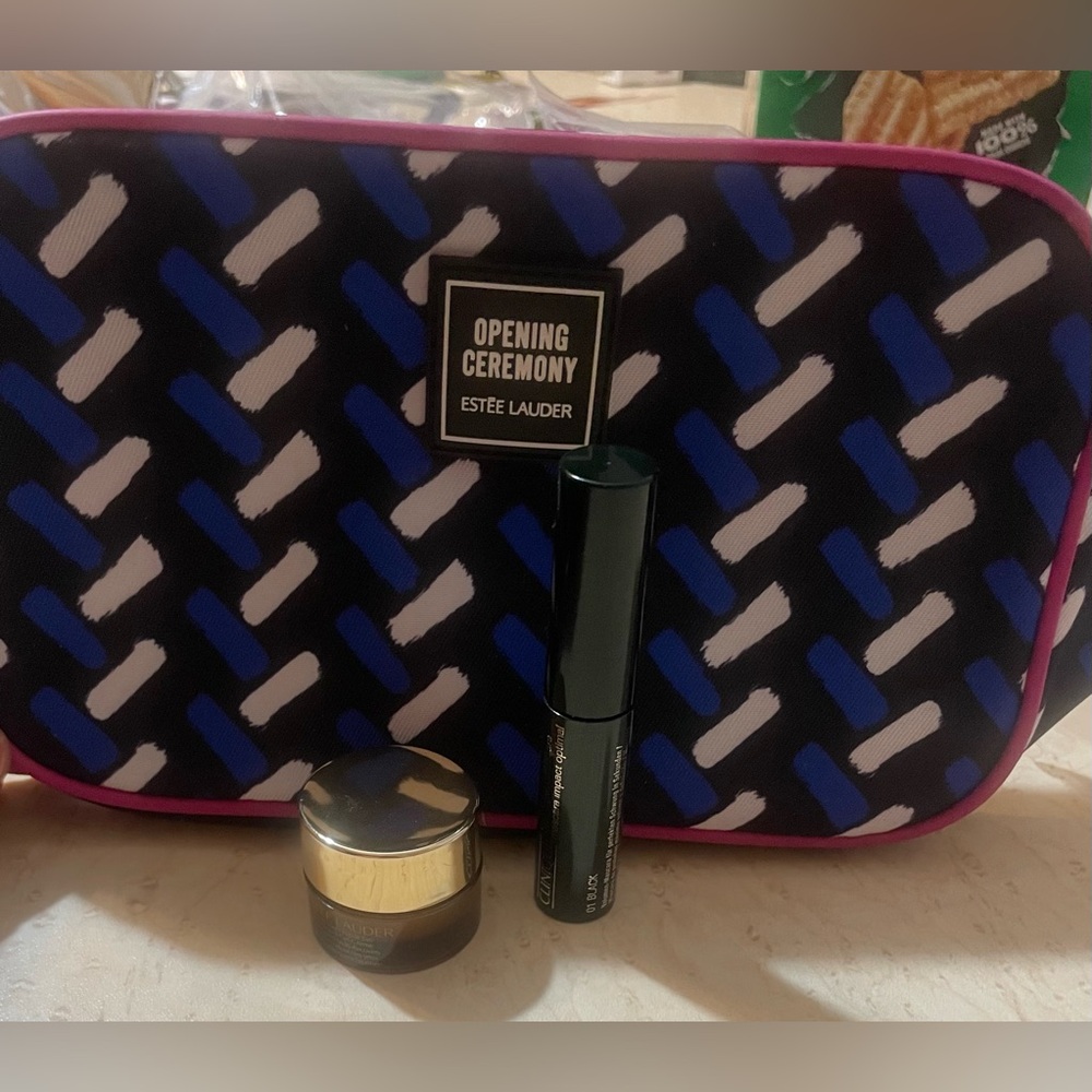 Advanced Night Repair Eye Supercharged Mascara & Opening Ceremony Makeup Bag.